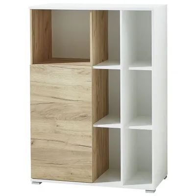 Produktbild von Büro Aktenschrank GENT-01 in Navarra Eiche Nb. und weiß BxHxT ca. 85x120x40cm