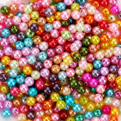 Productafbeelding van Bastelparels - 8 mm acrylparels met gat - Geschikt voor het zelf maken van sieraden en knutselprojecten - 500 stuks in 10 kleuren