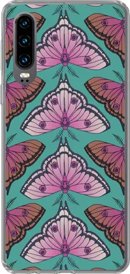 Produktbild von MuchoWow® Handyhülle Schutzhülle Hülle für Telefoonhoesje Huawei P30 Mädchen - Motten - Insekten - Muster - Mädchen - Kinder - Kinder - Kinder - Mädchen Silikon Softcase Handy Hülle - Kartenbesitzer