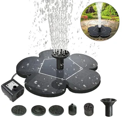 Produktbild von Solar Springbrunnen 4W Schwimmend, Solar Brunnen Pumpe für Gartenteich Vogelbad, Solar Wasserfontäne Garten Dekoration