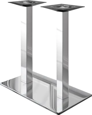 Produktbild von MADRID | Bistro Doppel Stehtischgestell | Edelstahl | Höhe: 104 cm | Säule: 6 x 6 cm | Bodenplatte: 40 x 70 cm | Gastro Stehtischgestell, Stehtischgestell Edelstahl
