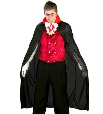 Zdjęcie produktu dla Kostium wampira na Halloween Elegancka czarna peleryna dla dorosłych, idealna na imprezy karnawałowe i Halloween, stylowy design, kolor: czarny