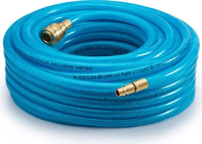 Produktbild von MONZANA® Druckluftschlauch 15m PVC Schnellkupplung 15 bar 1/4" Anschluss Ø Innen 6mm außen 13mm Gewebeschlauch Kompressor