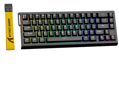 Imagen del producto de Teclado mecánico para juegos Attack Shark X68 HE, con tecnología magnética, con cable, 60%, color negro