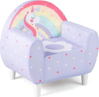 Image de Canapé enfant avec dossier et accoudoirs - Motif licorne