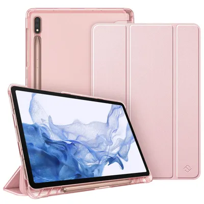 Produktbild von Fintie Hülle für Samsung Galaxy Tab S8 11 Zoll 2022 / Tab S7 11 Zoll 2020 - Silm Schutzhülle mit Transparenter Rückseite Abdeckung Cover Auto Schlaf/Wach Funktion, Roségold