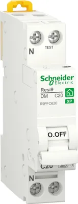 Image de Resi9 - disjoncteur modulaire - 1P+N - 20A - courbe C - peignable - SCHNEIDER ELECTRIC - R9PFC620