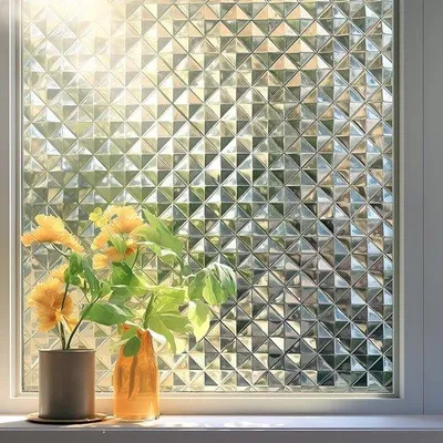 Produktbild von Famanu Fensterfolie für Privatsphäre - Selbstklebend, transparent