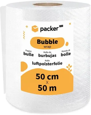 Produktbild von Famanu Luftpolsterfolie 50 cm x 50 m - Transparent für Verpackung und Schutz