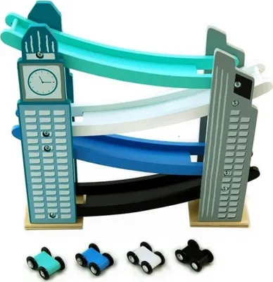 Zdjęcie produktu dla Drewniana zjeżdżalnia z samochodzikami, Adam Toys