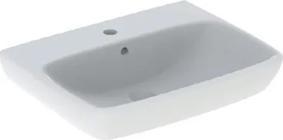 Produktbild von Geberit Selnova Square - Handwaschbecken 650x480 mm, mit 1 Hahnloch, mit Überlauf, Weiß 500.299.01.5