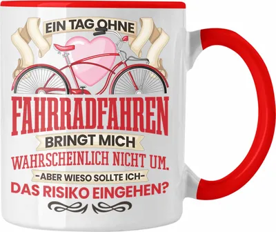 Produktbild von Trendation - Fahrrad Tasse Geschenk für Radfahrer Fahrradfahrer Lustiger Spruch Geschenkidee (Rot)