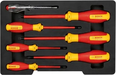 Produktbild von Bosch Professional VDE Schraubendreher Set, 7-teilig, TX10 bis TX40, SL3,  bis 1000V