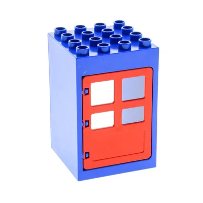 Produktbild von 1x Lego Duplo Tür Rahmen 4x4x5 blau Fenster 1x4x4 rot Haus 2205 4168663 6360