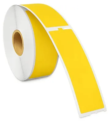 Produktbild von Dymo 99010 Gelbe kompatible Etiketten -  89 mm x 28 mm -  130 Etiketten -  Permanent, KI-generiertes Bild