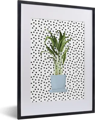 Produktbild von MuchoWow® MuchoWow® Gerahmtes Poster Pflanzen - Pflanzgefäß - Dots 30x40 cm - Poster mit zchwarzem Bilderrahmen - Wandposter Schlafzimmer