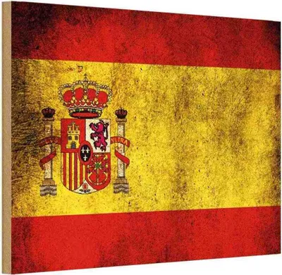 Produktbild von vianmo Holzschild 12x18 cm Spanien Fahne Flagge Wappen
