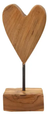 Obrázok produktu pre Mauro Ferretti socha srdce teak 10x10x25 cm hnedá