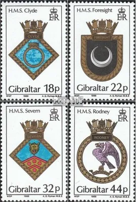 Produktbild von Briefmarken Gibraltar 1988 Mi 548-551 (kompl.Ausg.) postfrisch Schiffswappen