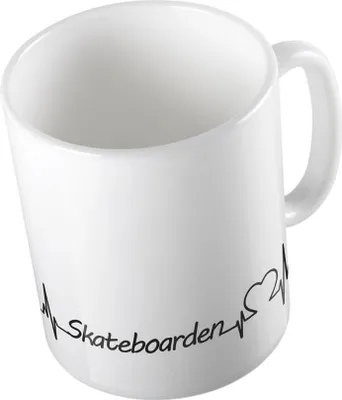 Produktbild von Huuraa Kaffeetasse Skateboarden Geschenk Tasse Weiß 330ml Skateboarden Präsent