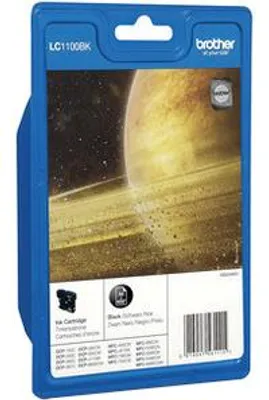 Zdjęcie produktu dla Brother LC1100BKBP, Czarny, Tusz na bazie pigmentu, 1 szt., 450 stron(y), Jednopak