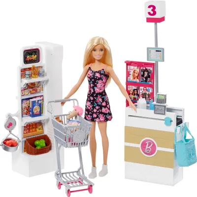 Produktbild von Barbie Supermarkt und Puppe Spielset