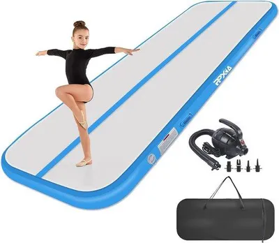 Produktbild von Famanu Gymnastikmat für Zuhause - Aufblasbare Air Track Mat mit Pumpe