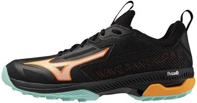Productafbeelding van MIZUNO WAVE PANTHERA 2, unisex veldhockeyschoenen, zwart/oranje/groen, maat 12