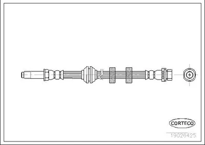 Produktbild von CORTECO 19026425 Bremsschlauch Vorne für FORD MONDEO II Kombi (BNP) MONDEO II (BAP) COUGAR (EC) MONDEO I (GBP) MONDEO II Stufenheck (BFP)
