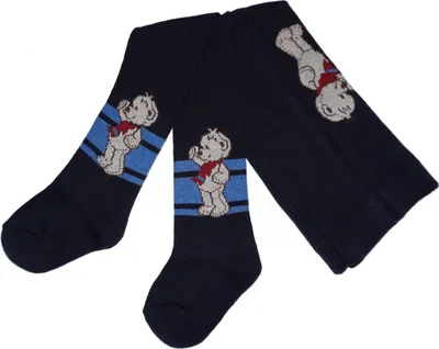 Produktbild von Kinderstrumpfhosen aus Baumwolle Teddy Marine Größe 74