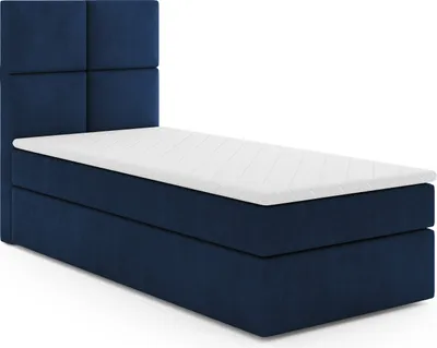 Produktbild von MR GROUP Boxspringbett OMIS 80x200 links Kinderbett Jugendbett Einzelbetten Bett mit Stauraum Polsterbett Matratze Topper H3 Schlafzimmer dunkelblau