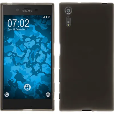 Produktbild von PhoneNatic Case kompatibel mit Sony Xperia XZs - grau Silikon Hülle matt + 2 Schutzfolien