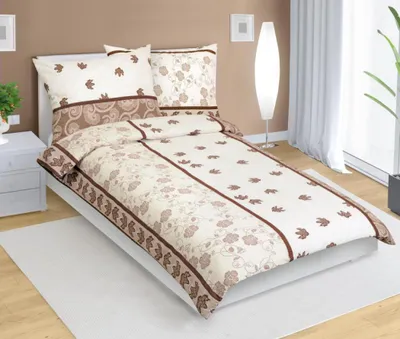Obrázok produktu pre Krepové posteľné prádlo – hnedé – 140 x 220, 70 x 90