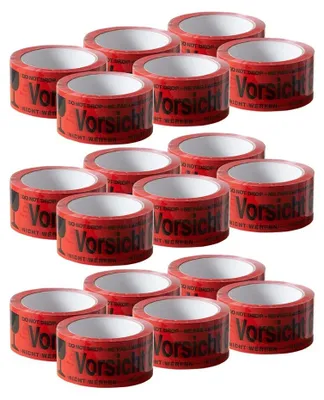 Produktbild von 18x Klebeband " Vorsicht Glas " Packband rot Paketband PP 48 mm x 66 m Paket Band