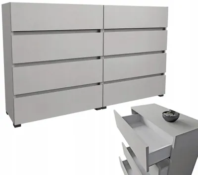Zdjęcie produktu dla Komoda 160cm (80+80) z szufladami cichy domyk dociąg kaszmir kaszmirowa