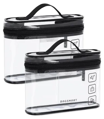 Immagine prodotto di Borsa da toilette approvata dalla TSA con 2 contenitori trasparenti per l'organizzazione dei cosmetici