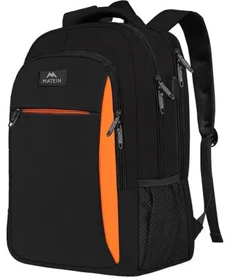 Produktbild von Schulrucksack Teenager Laptop Rucksack 17,3 Zoll Jungen mit USB Ladeanschluss Schwarzorange