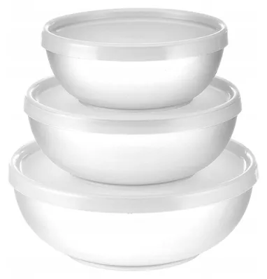 Produktbild von Epewex Küchenschüssel Set 3-teilig mit Deckel Weiß