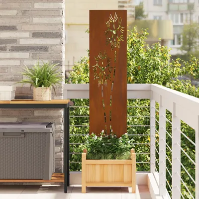 Obrázek produktu pro vidaXL Zahradní zástěna Canvas Rusty 32 x 140 cm Ocel odolná proti povětrnostním vlivům