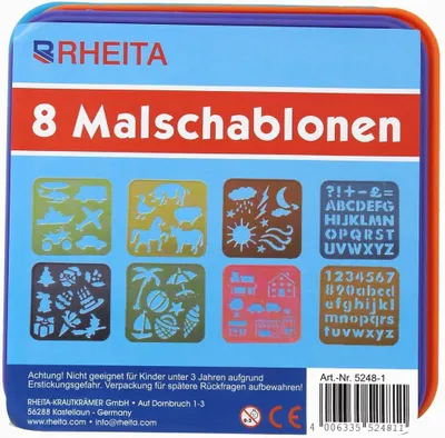 Produktbild von Malschablonen-Set, 8 verschiedene Themen und Farben pro Pack