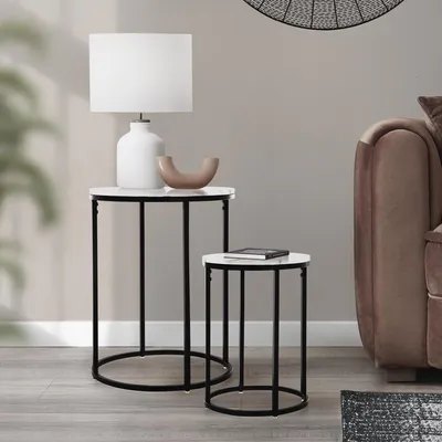 Produktbild von H&S Collection 2-tlg. Beistelltisch-Set Weiß