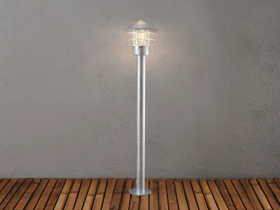 Produktbild von LED Wegeleuchte aus Stahl zur Wegbeleuchtung und Gartenbeleuchtung, 98cm Silber