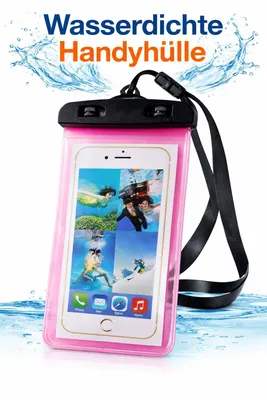 Produktbild von Wasserdichte Handyhülle Universal IPX8 – Handytasche wasserdicht bis 6,7 Zoll Smartphone Schutzbeutel Strand Schwimmen rosa