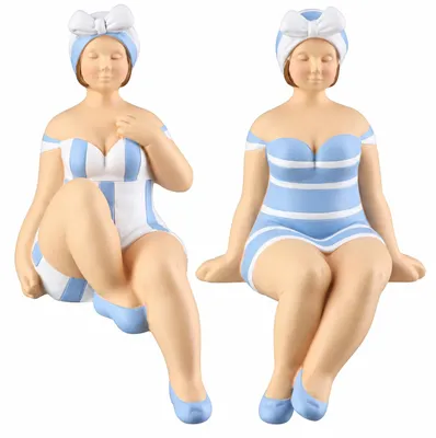 Obrázok produktu pre Gilde Kantensitzerfigur Badenixe Becky, sada 2 ks, dekoratívna figúrka, dekorácia, dekoratívny predmet, umelá živica, 62904