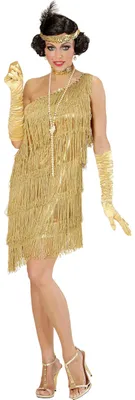 Productafbeelding van Charleston "Goldie" kostuum voor dames | Goud - Jaren '20. Maat: XL