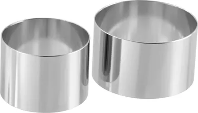 Produktbild von Fackelmann Dessert-/Vorspeisenringe, Speiseringe aus Edelstahl, Anrichteringe für tolle Essenskreationen (Farbe: Silber), Menge: 2 Stück