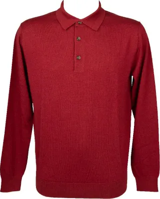 Immagine prodotto di Polo uomo RAGNO con bottoni e coletto maglia manica lunga pura lana finezza 12 articolo U854MF, Taglia 56, Lana 100%