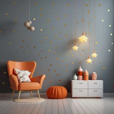 Set aus goldenen Sternen – Decords Wandtattoo, Produktansicht 1
