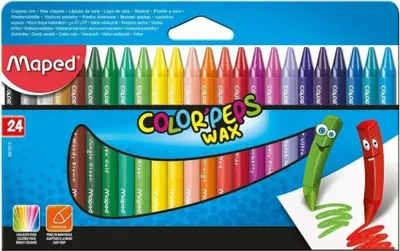 Produktbild von Maped Wachsmalstifte COLOR'PEPS WAX 24er Kartonetui