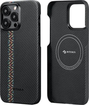 Immagine prodotto di Cover protettiva Pitaka MagEZ 4, Aramide 600D, per iPhone 15 Pro Max, MagSafe, Rhapsody